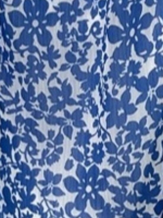 Tops - CeCe Blue and White Floral Tie Peasant Blouse